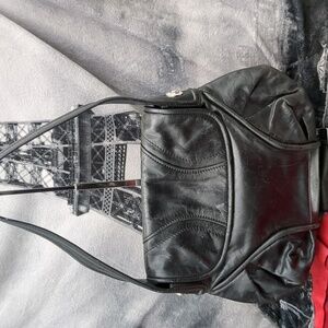 Francesco Biasia black leather bag